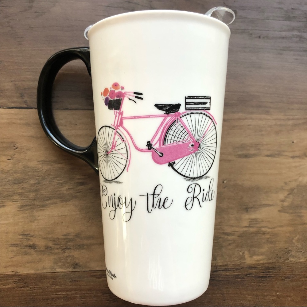Jessica Mundo “Enjoy The Ride” Ceramic Travel Mug NWOT